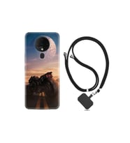 Tecno Spark Kılıf Silikon Desen Boyun Askılı Motor 1621
