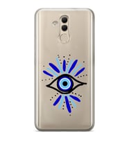 Huawei Mate 20 Lite Uyumlu Nazar Göz Desenli Şeffaf Telefon Kılıfı