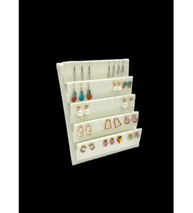 Süet Kumaş 20/16 Cm Krem Renk Ayaklı Küpe Standı