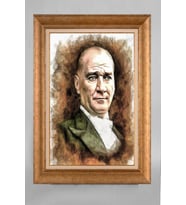 Çerçeveli Paspartulu Atatürk Tablo a3 (Gold)