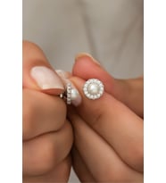 925 Ayar Gümüş Tektaş İnci Küpe