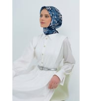 Armine Saf İpek Sura Eşarp-2026 İlkbahar-Yaz- 950700D (Lacivert)