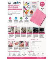 Asterion Mikrofilament Pembe Temizlik Bezi 40x40 cm 10'lu