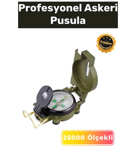 Özel Üretim Büyüteçli Döner Göstergeli Tel Kılavuzlu Metal Dayanıklı Kasa Askeri Profesyonel Pusula