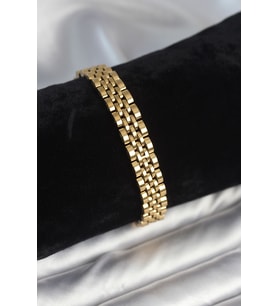 316L Çelik 9 mm Kalınlıkta Gold Renkli Erkek Bileklik 5886 - SSSSSS6307-7708