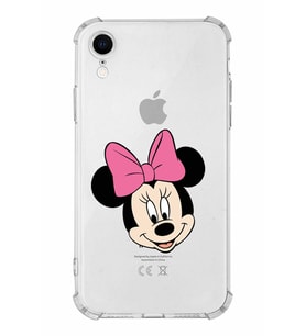 Apple iPhone XR Uyumlu Köşe Korumalı Antişok  Kapak Minnie Mouse Tasarımlı Şeffaf  Kılıf