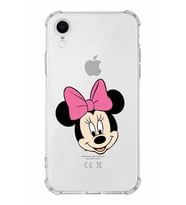 Apple iPhone XR Uyumlu Köşe Korumalı Antişok  Kapak Minnie Mouse Tasarımlı Şeffaf  Kılıf