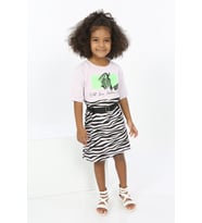 Toontoy Kız Çocuk Zebra Baskılı Elbise (Açık Lila)