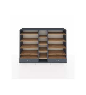 Hyperion Dolap 14 Raflı 2 Çekmeceli  220x44x163 Antrasit-Çam/Antrasit
