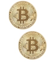 NACTUMU 2 Adet Bitcoin Madeni Hatıra Parası Madeni Bitcoin Hediye Sikke Para