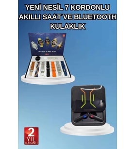 2025 Model Kablosuz Kulaklık Ve Yeni Nesil Akıllı Saat Metal Kayış Plastik Kayış