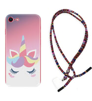 Apple iPhone 5 6 7 8 Plus Se XR Kılıf Boyun Asklı Rasta Silikon Sweety Unicorn 1737