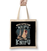 Cute Anime Mess With The Waifu Get The Knifu Girl Bez Çanta Uzun Saplı