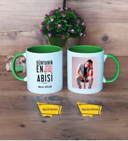 Abiye Hediye Kupa Bardak Yeşil Fotoğraflı Abiye Doğum Günü Hediyesi