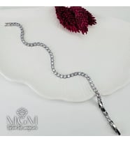 Rodyum Zirkon 3 Mm Taşlı Pirinç Bileklikler 18+2 Cm Uzatma Payı - Kbl0085