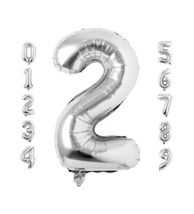 Rakam Gümüş Folyo Balon 34'' Inc 76 cm