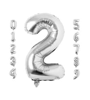 Rakam Gümüş Folyo Balon 34'' Inc 76 cm