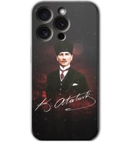 İphone 15 Pro Kılıf HD Desen Baskılı Kılıf - Kemal Atatürk