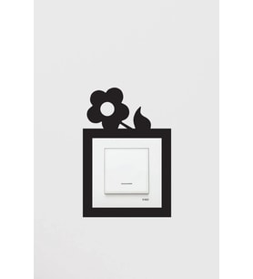 Çiçekli Dekoratif Priz Çerçevesi - Ahşap MDF