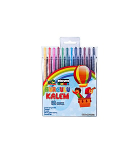 Nova Color Mum Pastel Boya Silinebilir Yuvarlak 12 Renk NC-2122