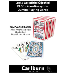 Premium Eğitici Zeka Geliştirici Öğretici Eğlence Parti 54'lü Amerikan Bristol Jumbo Playing Cards