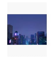 Neon Mor New York City Gece Tablo Ahşap Poster Dekoratif
