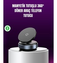 Araç İçi Manyetik Telefon Tutucu 360° Döner Vakumlu Stand
