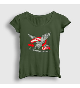 Presmono Kadın Haki Eagle Ufc Khabib Nurmagomedov T-Shirt 310669tt (Haki)