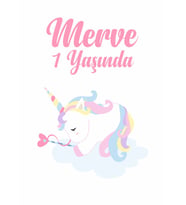 Unicorn Temalı Doğum Günü Afişi 50x70 cm