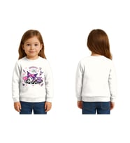 Unisex Kuromi Baskılı Çocuk Swaetshirt 3 İplik Şardonlu (Beyaz)