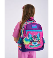 Coral High Mor Pembe Kedi Üçlü Okul Çantası ve Bel Çantası Seti - Kız Çocuk