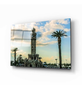Izmir Saat Kulesi Cam Tablo