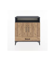 Arges Şifonyer 3 Raflı Tek Çekmeceli 2 Kapaklı 88x30x96 Antrasit-Çam