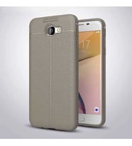 Samsung Galaxy J5 Prime Kılıf Deri Tarzı Niss Silikon Case (Gri)