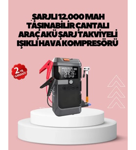 Araç İçin 4 Fonksiyonlu Akü Takviye Ve Lastik Şişirme Cihazı