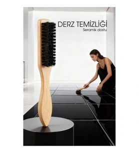 Mey İthalat® Ahşap Saplı Derz Temizleme Fırçası – Hassas Seramikler İçin Bristol Kıllı Fırça 722437