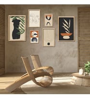 6'lı Ahşap Lamine Çerçeveli Mdf Tablo Seti Modern Vücut Silüeti (Ahşap)