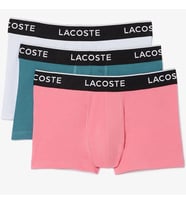 Lacoste Cotton Stretch Ultra Comfortable Trunk Erkek 3 lü Boxer Lila Pembe Yeşil (Pembe-Lila)