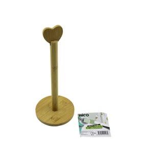 Yuvarlak Altlık - ÇAP=12CM Ahşap Bambu Kağıt Havluluk Kalp Başlı SAP=28.5CM