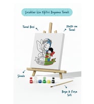 En Tatlı Annem Yazılı Eğitici Boyama Tuvali – Şövaleli Boya Seti 20x20 cm