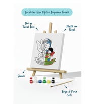 En Tatlı Annem Yazılı Eğitici Boyama Tuvali – Şövaleli Boya Seti 20x20 cm