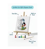 En Tatlı Annem Yazılı Eğitici Boyama Tuvali – Şövaleli Boya Seti 20x20 cm