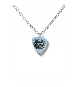 Sagopa Kajmer Rap Sanatçısı Pena Şeklinde Çift Taraflı Rock İşaretli Unisex Metal Kolye (Gümüş)
