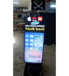 3D Logolu Led Tabela Ve Apple Iphone Işıklı Ledli Telefoncu Dubası