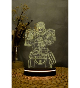 3D Led Lamba, 16 Renkli Dekoratif Anime Gece Lambası (Krem)