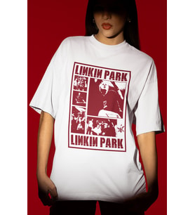 Tasarım Linkin Park Rock Metal Müzik Grubu Baskılı Unisex Oversize Tişört