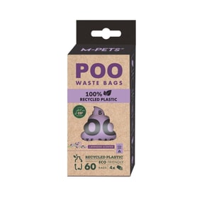 M-Pets %100 Recycled Dışkı Toplama Poşeti 15 Yaprak Lavanta Kokulu 4lü Paket