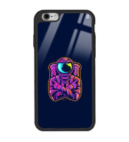 iPhone Modellerine Uyumlu Neon Astronot Tasarımlı Glossy Telefon Kılıfı