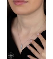 SWAROVSKİ CRYSTAL ÜÇ TAŞ SIRALI  925 AYAR GÜMÜŞ KOLYE