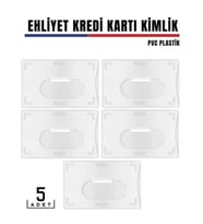 Mey İthalat® 5’li PVC Kartlık – Ehliyet, Kimlik, Kredi Kartı Koruyucu Şeffaf Plastik Kılıf 427980